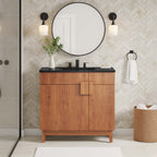 Miles 36" Bathroom Vanity by Modway - Black Black / Black Oak / Black Walnut