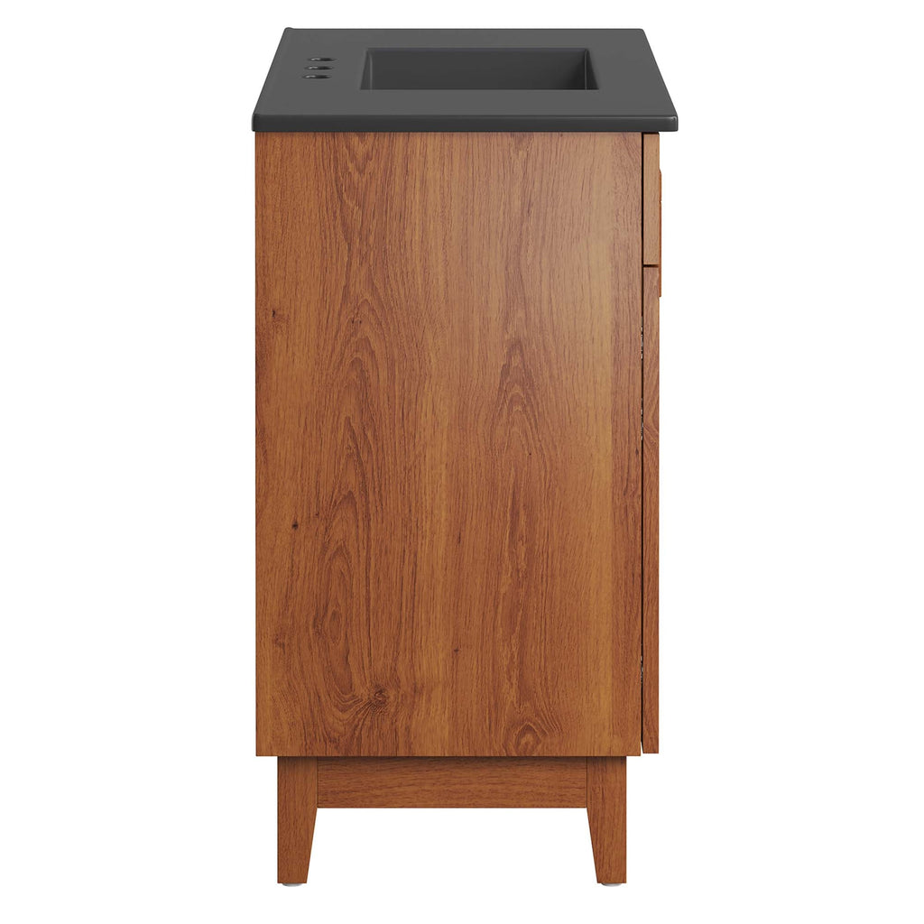 Miles 36" Bathroom Vanity by Modway - Black Black / Black Oak / Black Walnut