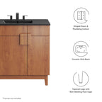 Miles 36" Bathroom Vanity by Modway - Black Black / Black Oak / Black Walnut