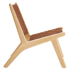 Saoirse Leather Wood Accent Lounge Chair by Modway