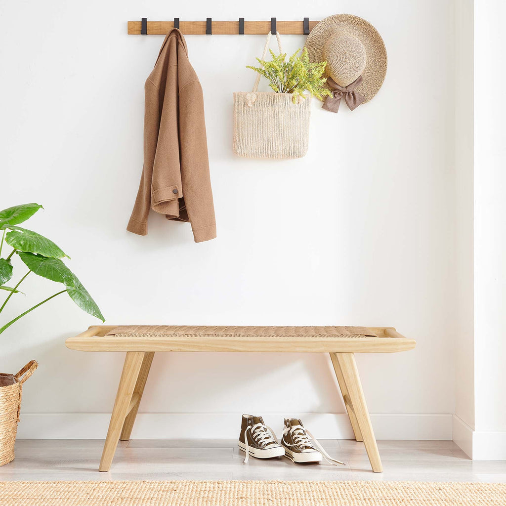 Saoirse 47" Wove Rope Wood Bench by Modway