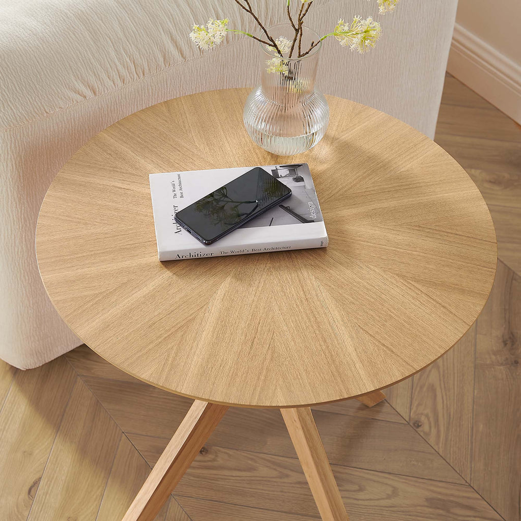 Crossroads 24" Round Wood Side Table by Modway