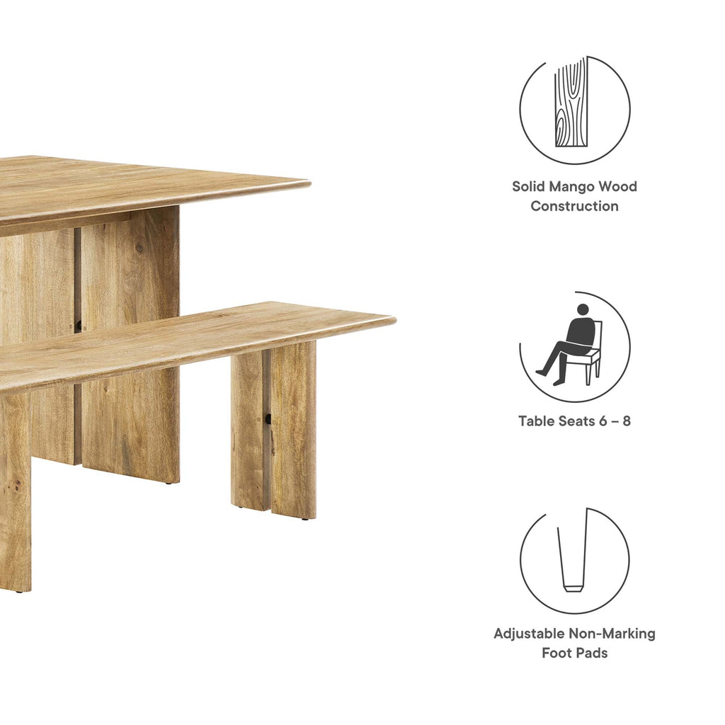 Amistad Wood Dining Table and Bench Set by Modway
