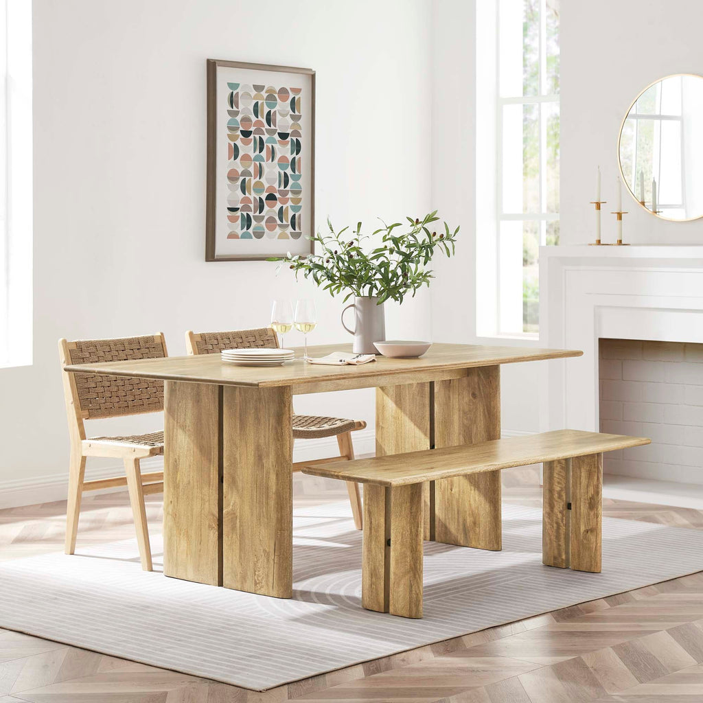 Amistad Wood Dining Table and Bench Set by Modway