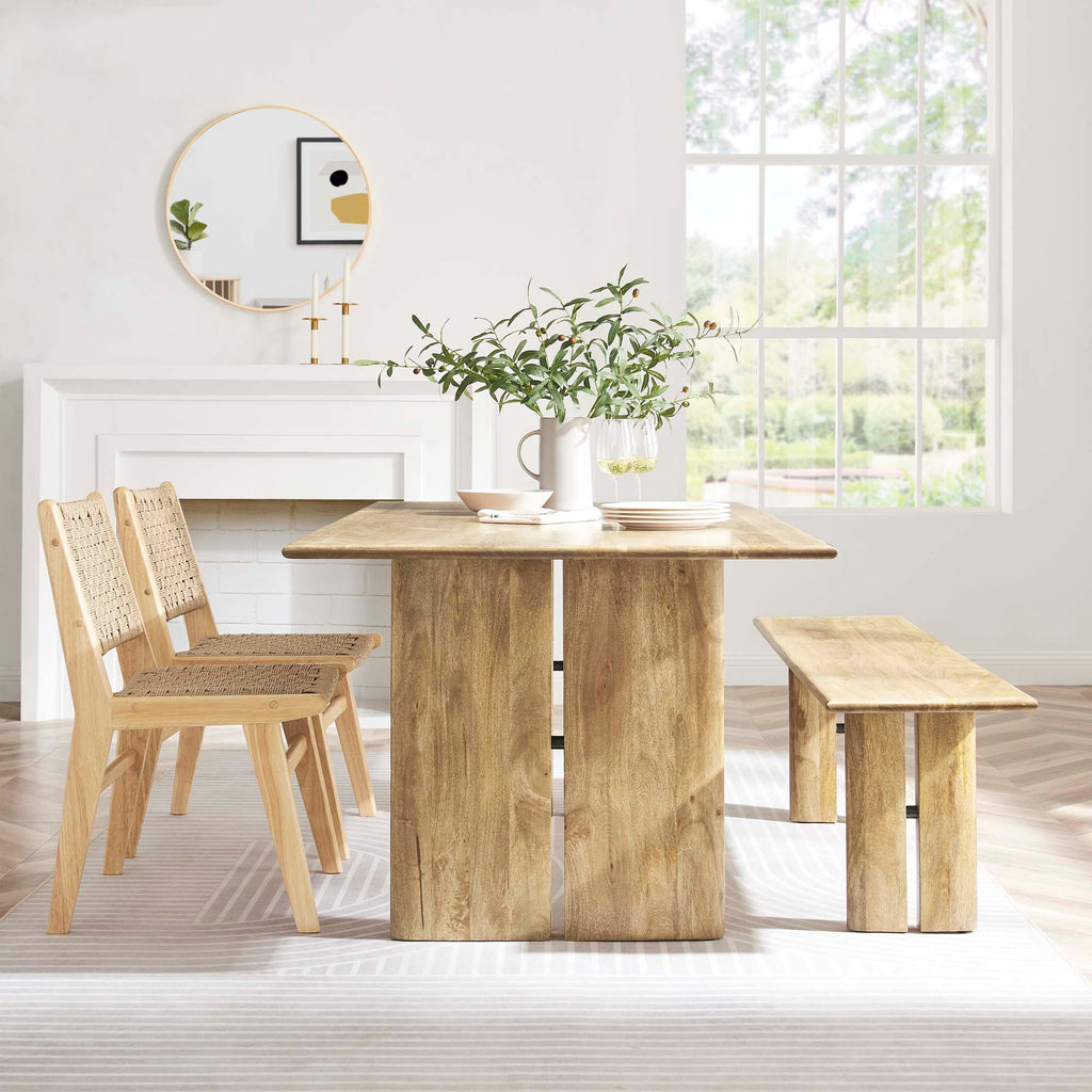 Amistad Wood Dining Table and Bench Set by Modway