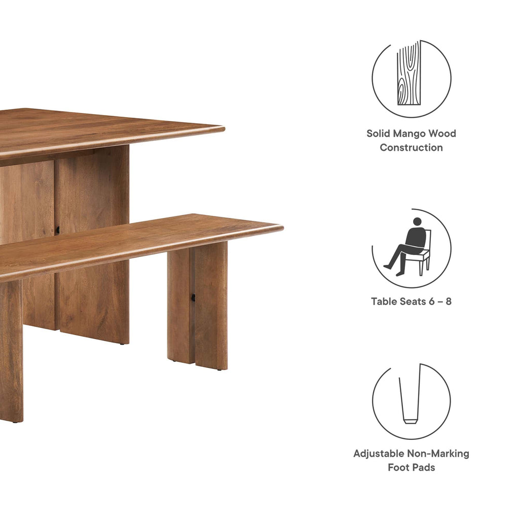 Amistad Wood Dining Table and Bench Set by Modway