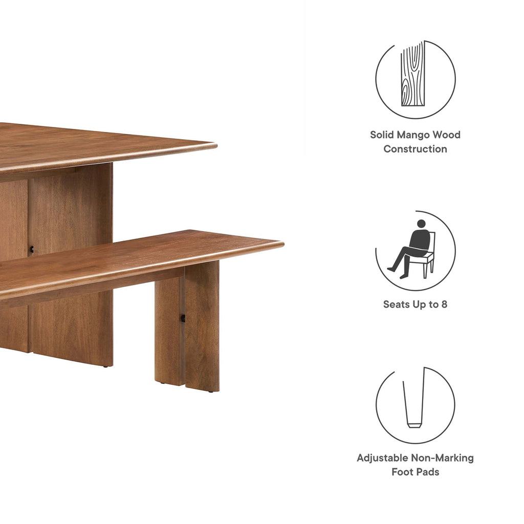 Amistad Wood Dining Table and Bench Set by Modway