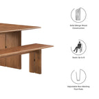Amistad Wood Dining Table and Bench Set by Modway