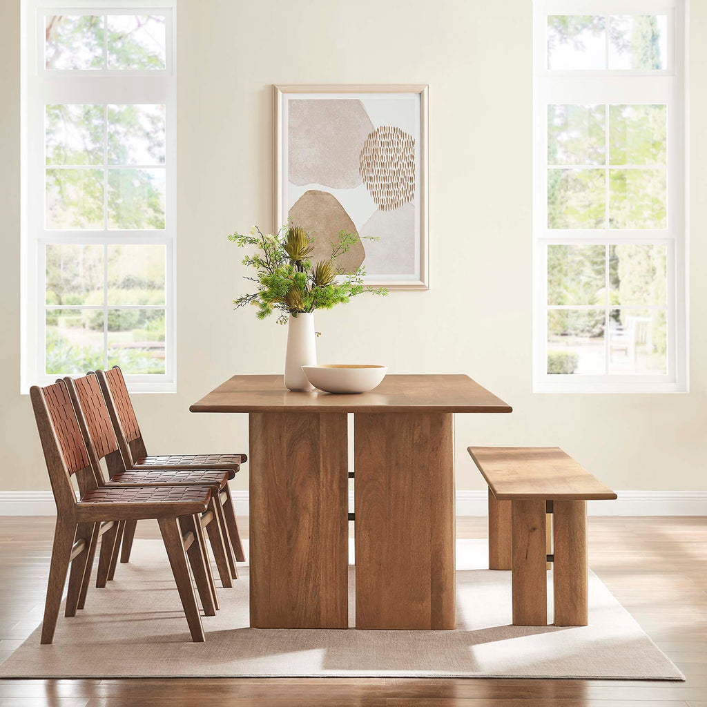 Amistad Wood Dining Table and Bench Set by Modway