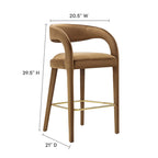 Pinnacle Performance Velvet Bar Stool Set of 2 by Modway