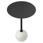 Aliza Round White Marble Side Table by Modway