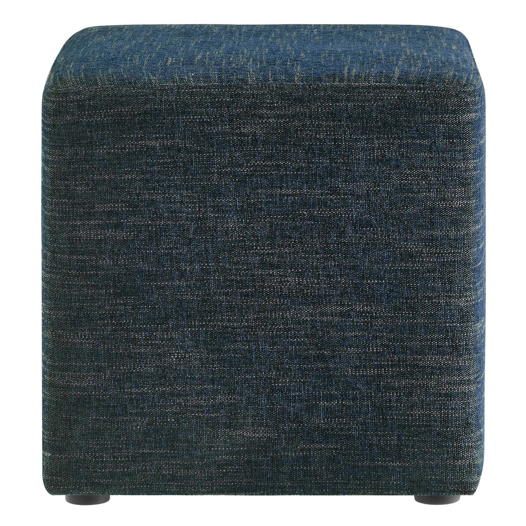 Callum 17" Square Woven Heathered Fabric Upholstered Ottoman by Modway