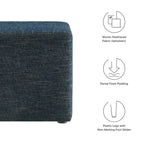 Callum 17" Square Woven Heathered Fabric Upholstered Ottoman by Modway