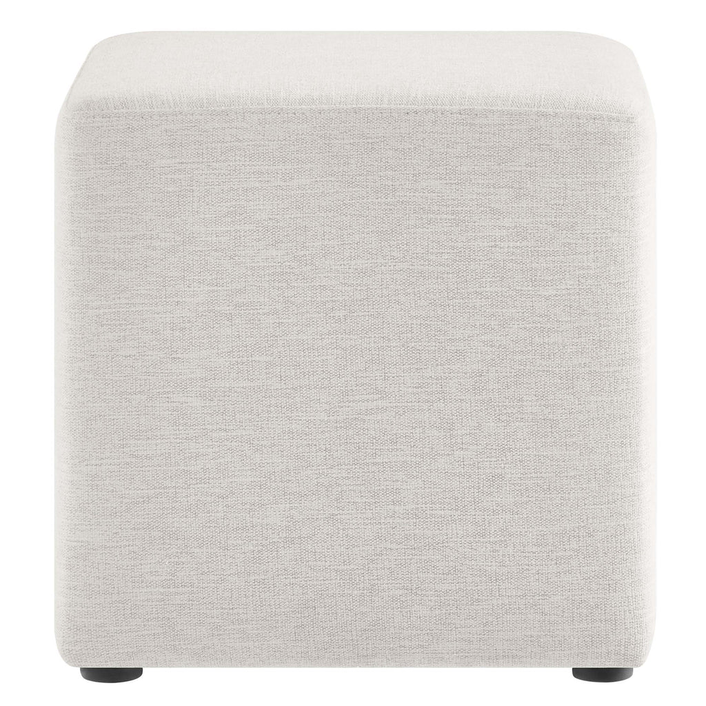 Callum 17" Square Woven Heathered Fabric Upholstered Ottoman by Modway