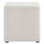 Callum 17" Square Woven Heathered Fabric Upholstered Ottoman by Modway