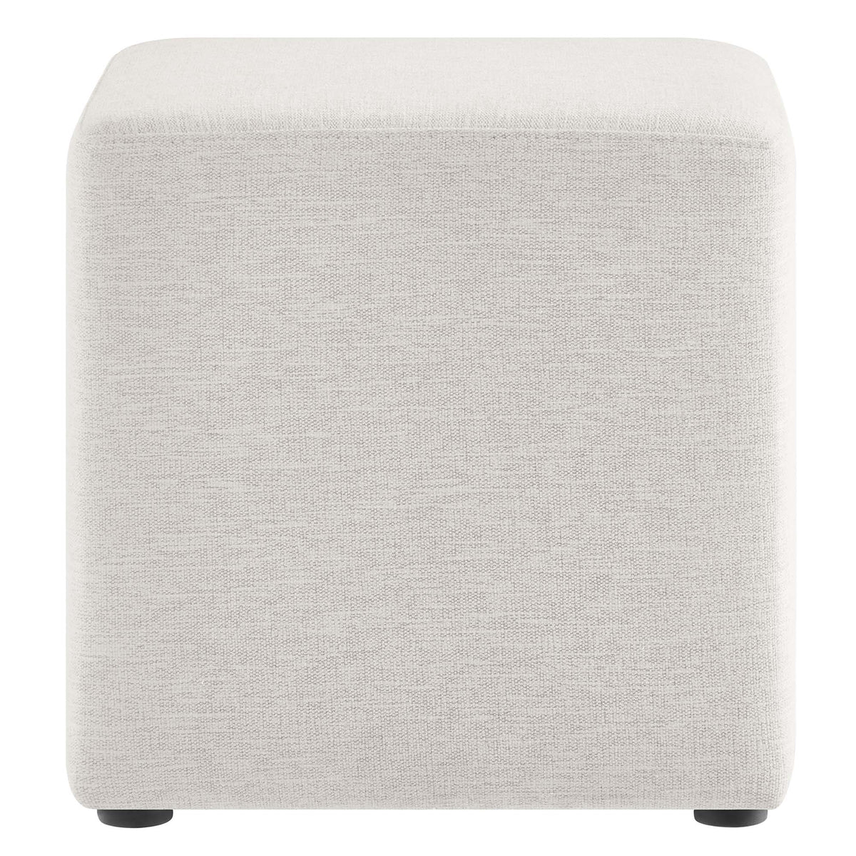 Callum 17" Square Woven Heathered Fabric Upholstered Ottoman by Modway