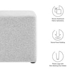 Callum 17" Square Woven Heathered Fabric Upholstered Ottoman by Modway