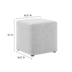 Callum 17" Square Woven Heathered Fabric Upholstered Ottoman by Modway