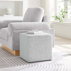 Callum 17" Square Woven Heathered Fabric Upholstered Ottoman by Modway