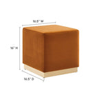 Tilden 17" Square Performance Velvet Upholstered Ottoman by Modway