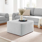 Callum Large 28" Square Woven Heathered Fabric Upholstered Ottoman by Modway