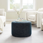 Callum Large Round Woven Heathered Fabric Upholstered Ottoman by Modway