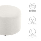 Callum Large Round Woven Heathered Fabric Upholstered Ottoman by Modway