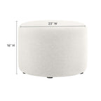 Callum Large Round Woven Heathered Fabric Upholstered Ottoman by Modway