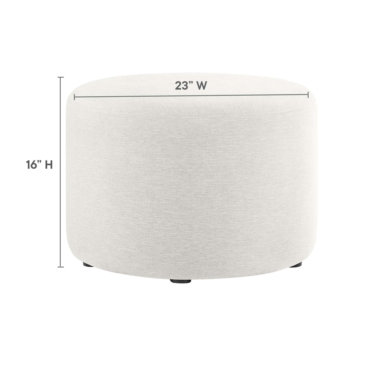 Callum Large Round Woven Heathered Fabric Upholstered Ottoman by Modway