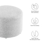Callum Large Round Woven Heathered Fabric Upholstered Ottoman by Modway