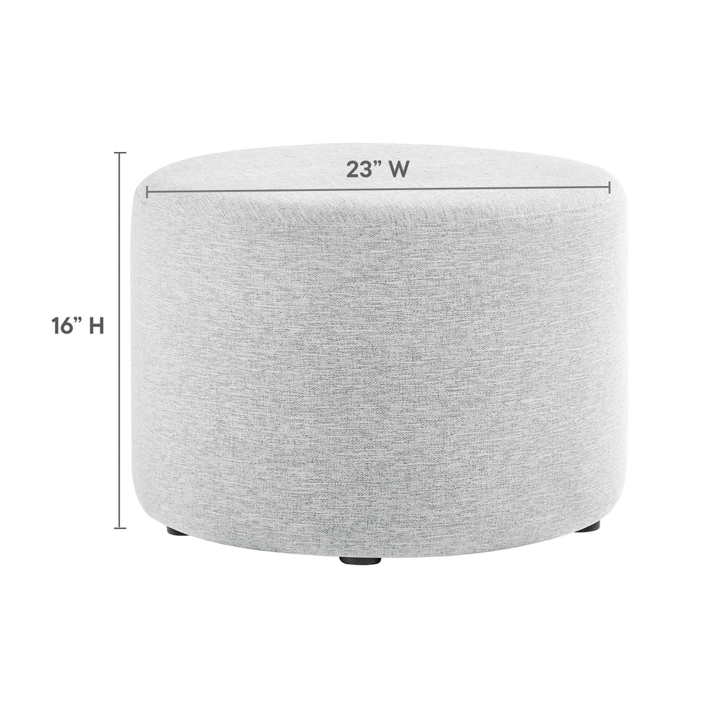 Callum Large Round Woven Heathered Fabric Upholstered Ottoman by Modway
