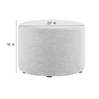 Callum Large Round Woven Heathered Fabric Upholstered Ottoman by Modway