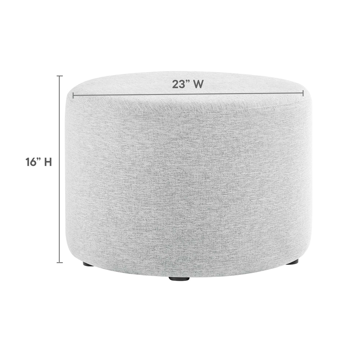 Callum Large Round Woven Heathered Fabric Upholstered Ottoman by Modway
