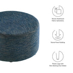 Callum Large Round Woven Heathered Fabric Upholstered Ottoman by Modway
