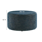 Callum Large Round Woven Heathered Fabric Upholstered Ottoman by Modway
