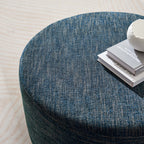 Callum Large Round Woven Heathered Fabric Upholstered Ottoman by Modway