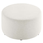 Callum Large Round Woven Heathered Fabric Upholstered Ottoman by Modway