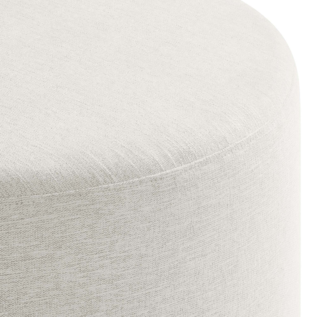Callum Large Round Woven Heathered Fabric Upholstered Ottoman by Modway