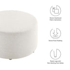 Callum Large Round Woven Heathered Fabric Upholstered Ottoman by Modway