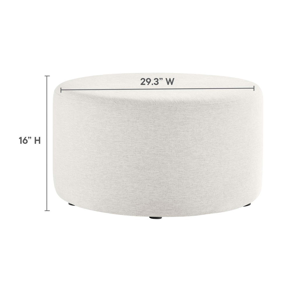 Callum Large Round Woven Heathered Fabric Upholstered Ottoman by Modway