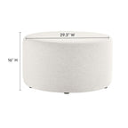 Callum Large Round Woven Heathered Fabric Upholstered Ottoman by Modway