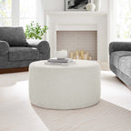 Callum Large Round Woven Heathered Fabric Upholstered Ottoman by Modway