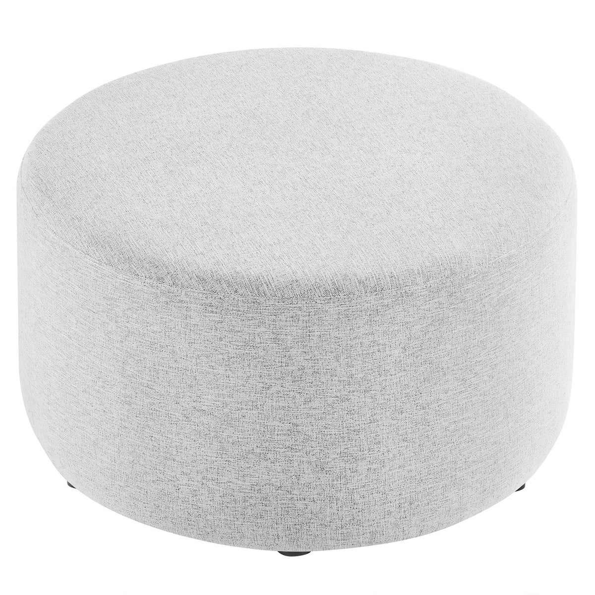 Callum Large Round Woven Heathered Fabric Upholstered Ottoman by Modway
