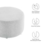 Callum Large Round Woven Heathered Fabric Upholstered Ottoman by Modway