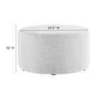 Callum Large Round Woven Heathered Fabric Upholstered Ottoman by Modway