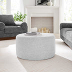 Callum Large Round Woven Heathered Fabric Upholstered Ottoman by Modway