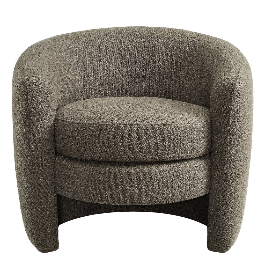 Affinity Upholstered Boucle Fabric Curved Back Armchair by Modway