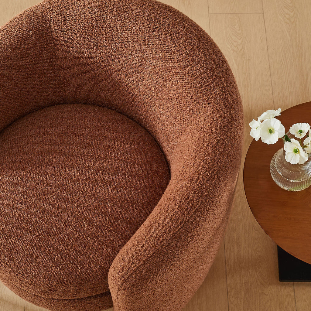 Affinity Upholstered Boucle Fabric Curved Back Armchair by Modway