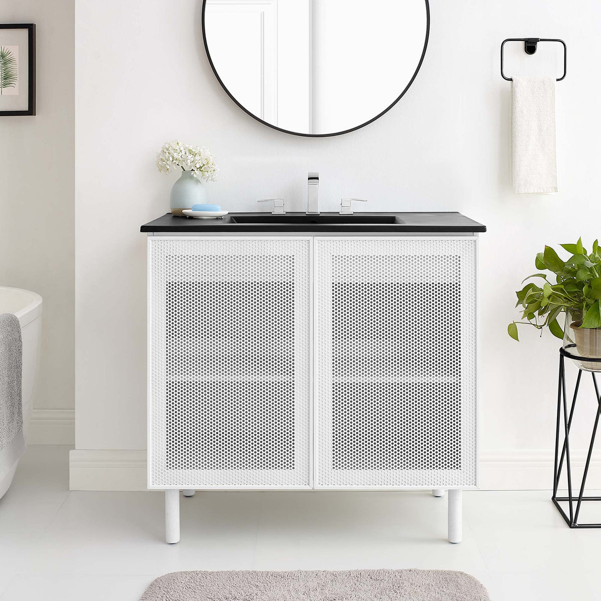 Calla 36" Perforated Metal Bathroom Vanity by Modway - EEI-6680