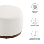 Tilden Large 23" Round Boucle Upholstered Upholstered Ottoman by Modway